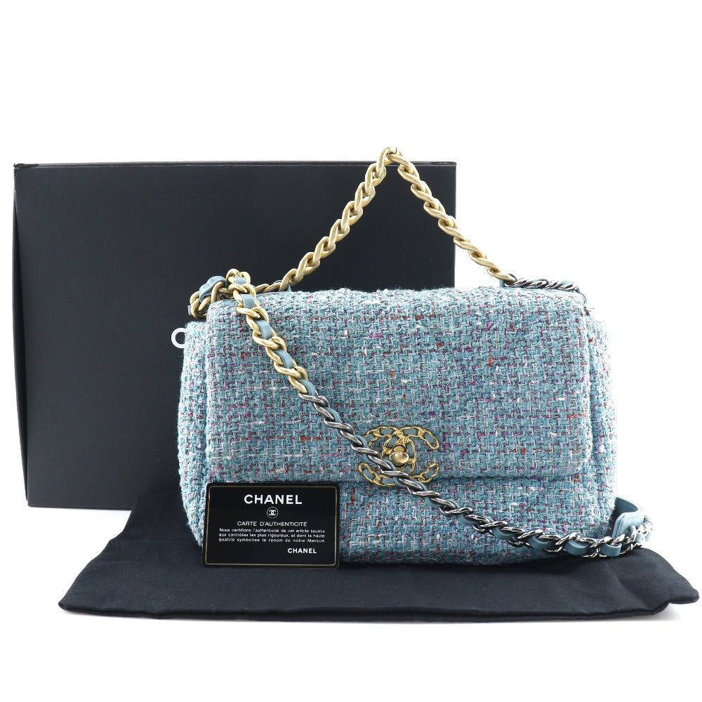 CHANEL Shoulder Bag AS1160 tweed Blue Diznow ChainShoulder19