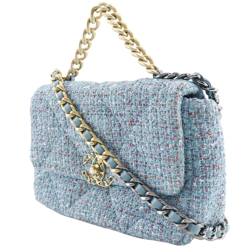 CHANEL Shoulder Bag AS1160 tweed Blue Diznow ChainShoulder19