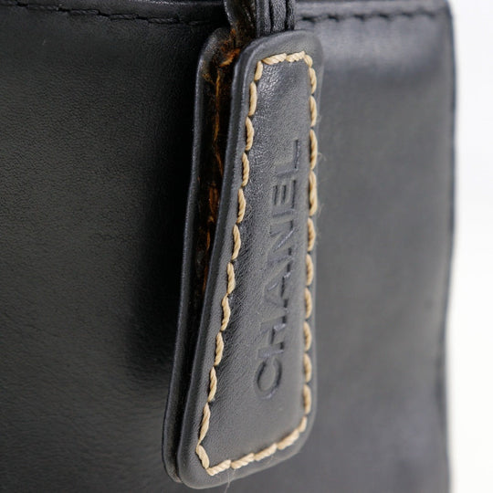 CHANEL Handbag Calfskin black COCO Mark Wild stitch Women Used Authentic