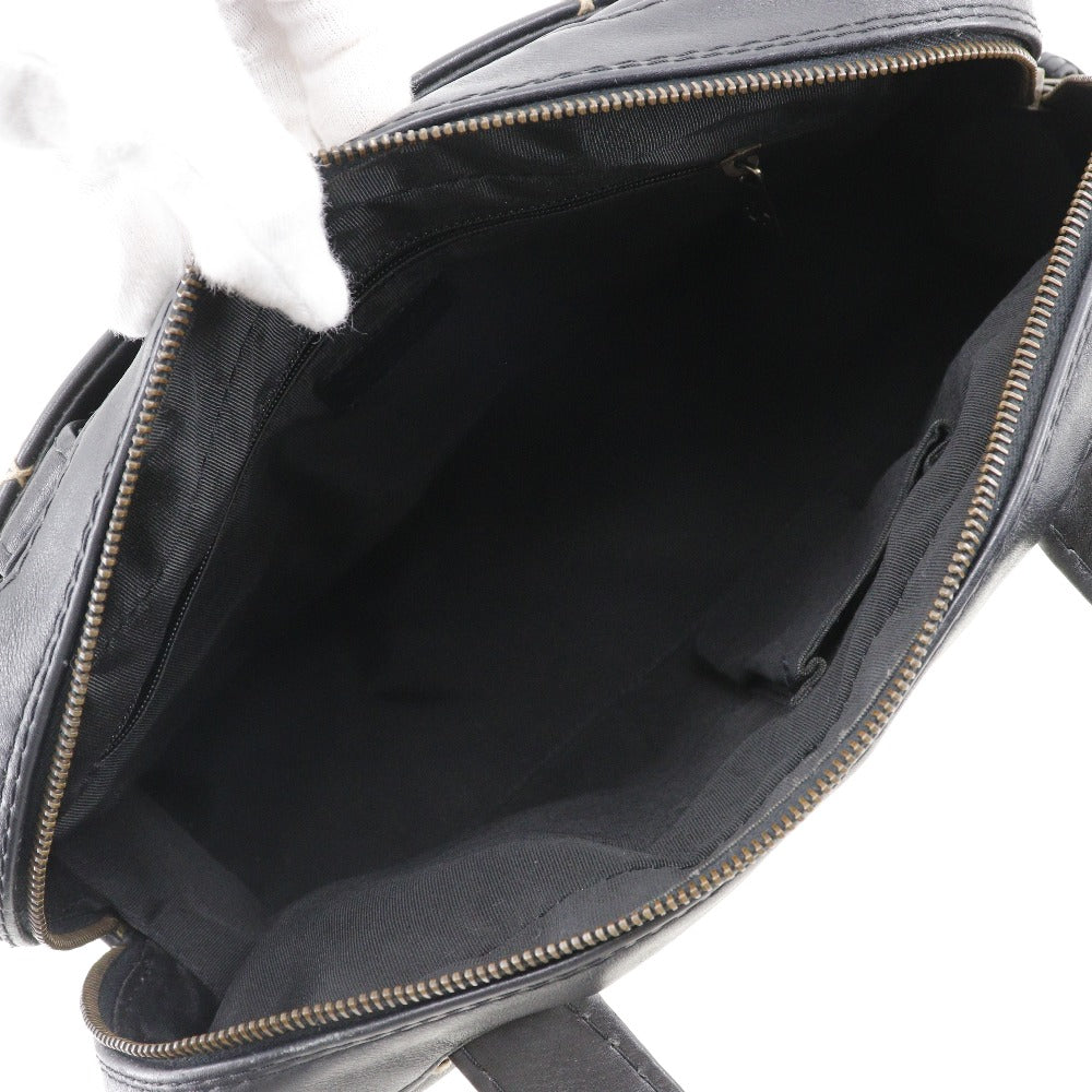 CHANEL Handbag Calfskin black COCO Mark Wild stitch Women Used Authentic