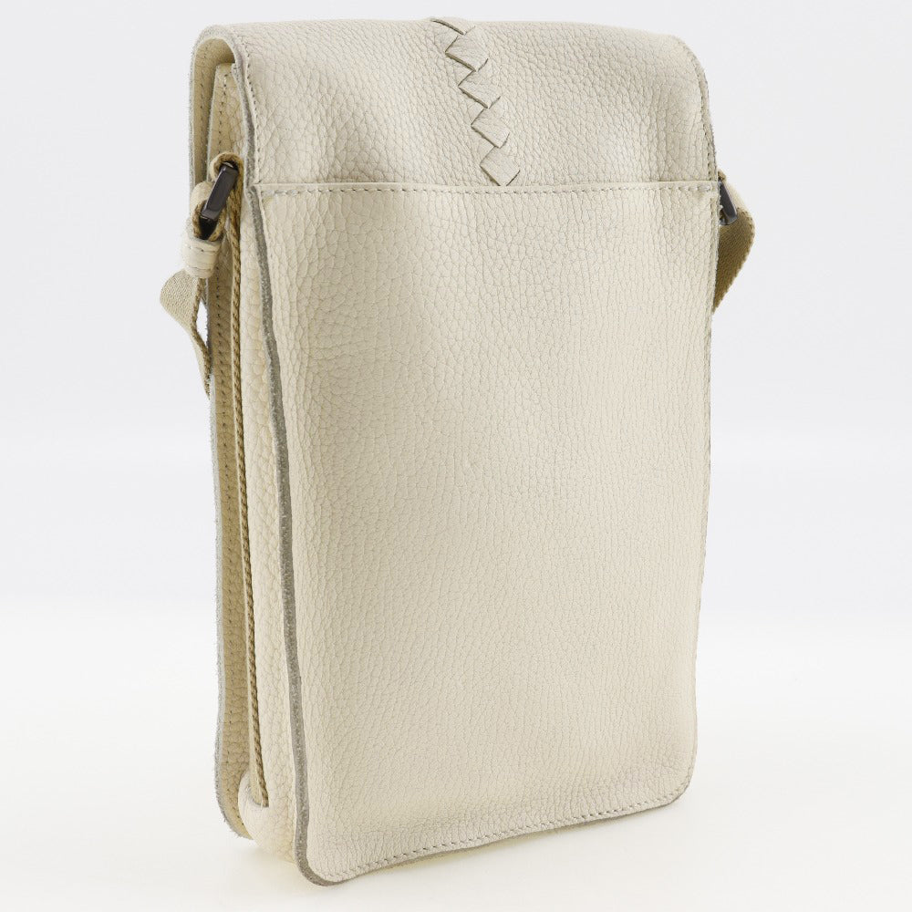 BOTTEGAVENETA Shoulder Bag Calfskin off white mens Used Authentic