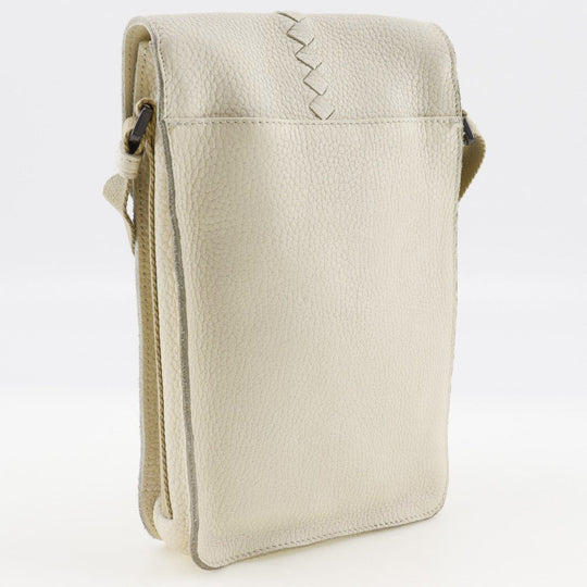 BOTTEGAVENETA Shoulder Bag Calfskin off white mens Used Authentic