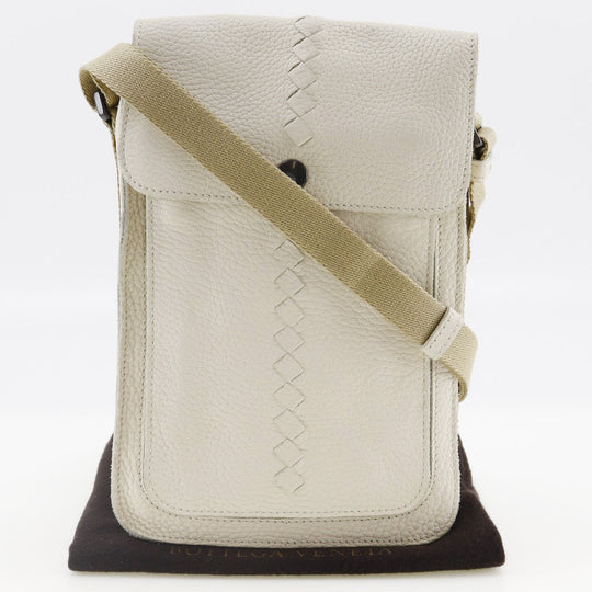BOTTEGAVENETA Shoulder Bag Calfskin off white mens Used Authentic