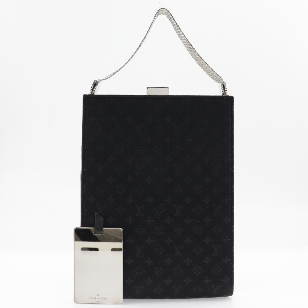 LOUIS VUITTON Handbag M92100 Monogram satin black Party bag Angers GM Women Used Authentic