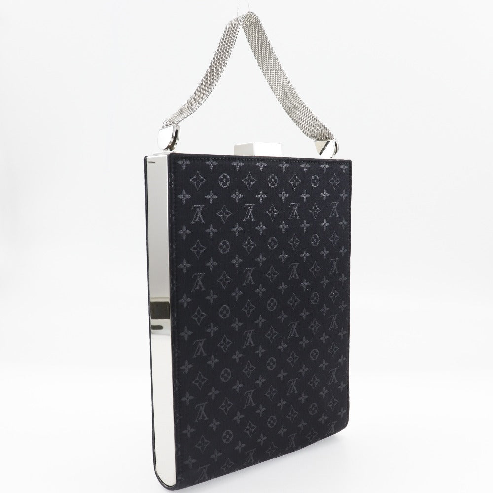 LOUIS VUITTON Handbag M92100 Monogram satin black Party bag Angers GM Women Used Authentic