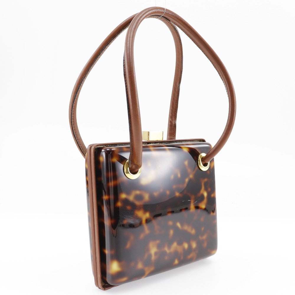 FENDI Handbag Plastic, Leather Brown Party bag FF Women Used Authentic