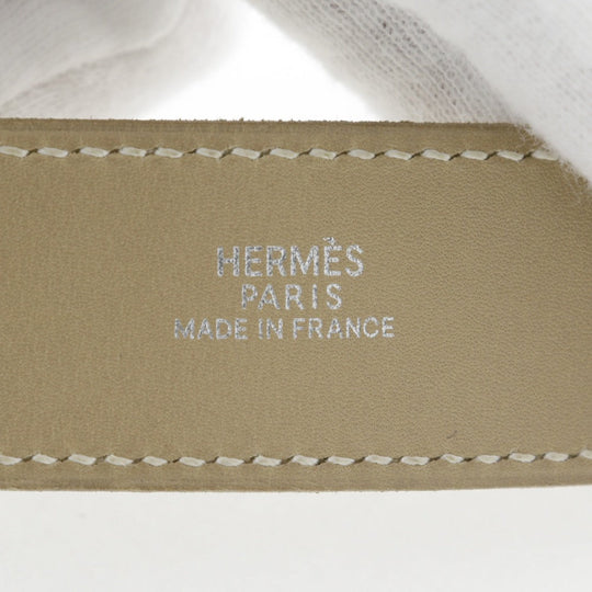 HERMES bracelet Calfskin beige Artemis Tuareg Women Used Authentic