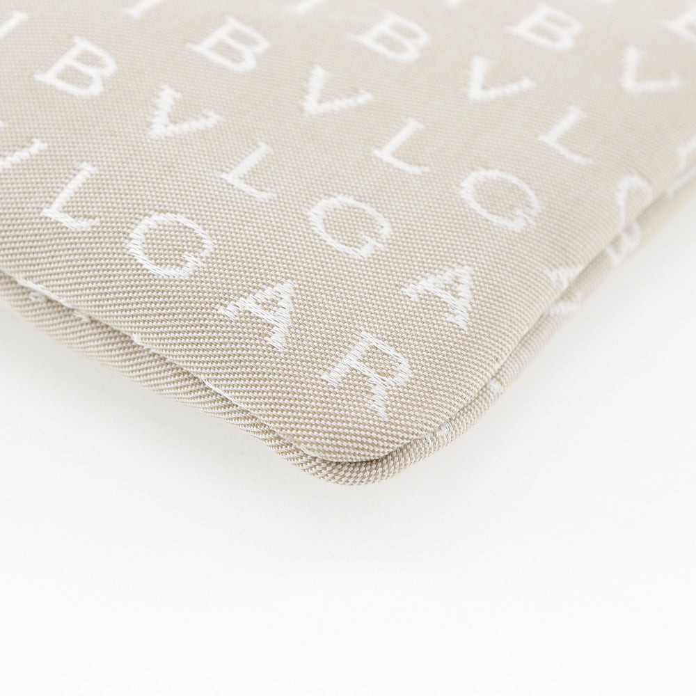 BVLGARI Shoulder Bag Canvas, Leather beige Pochette Logo mania Women(Unisex) Used Authentic
