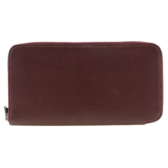 HERMES Long Wallet Purse Epsom Bordeaux Azap Long Silk Inn Women Used Authentic