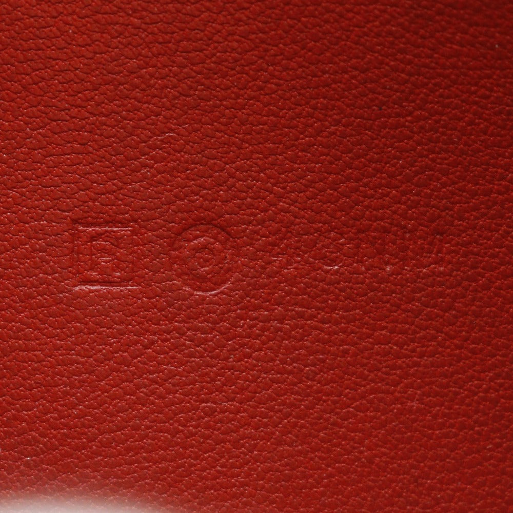 HERMES Long Wallet Purse Togo Red Dogon Long Women Used Authentic