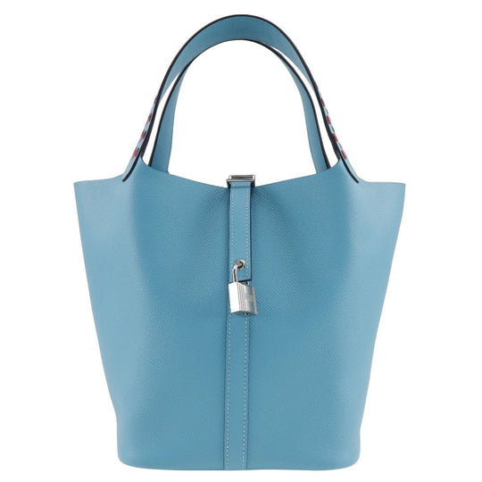 HERMES Handbag Epsom light blue Tresage Pico Tan Lock MM Women Used Authentic