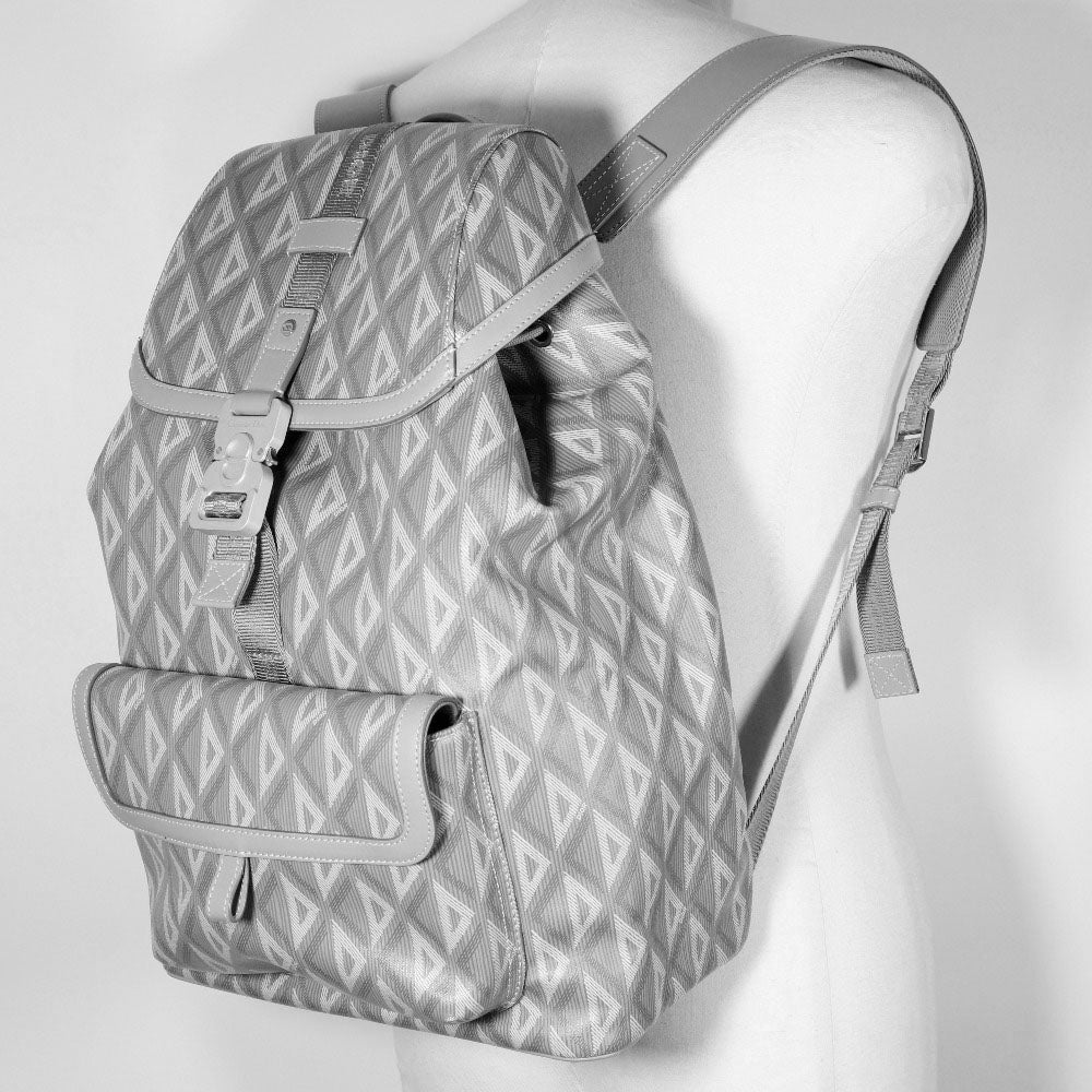Christian Dior Backpack 1ESBA021CDP PVC gray Backpack HIT THE ROAD mens Used Authentic