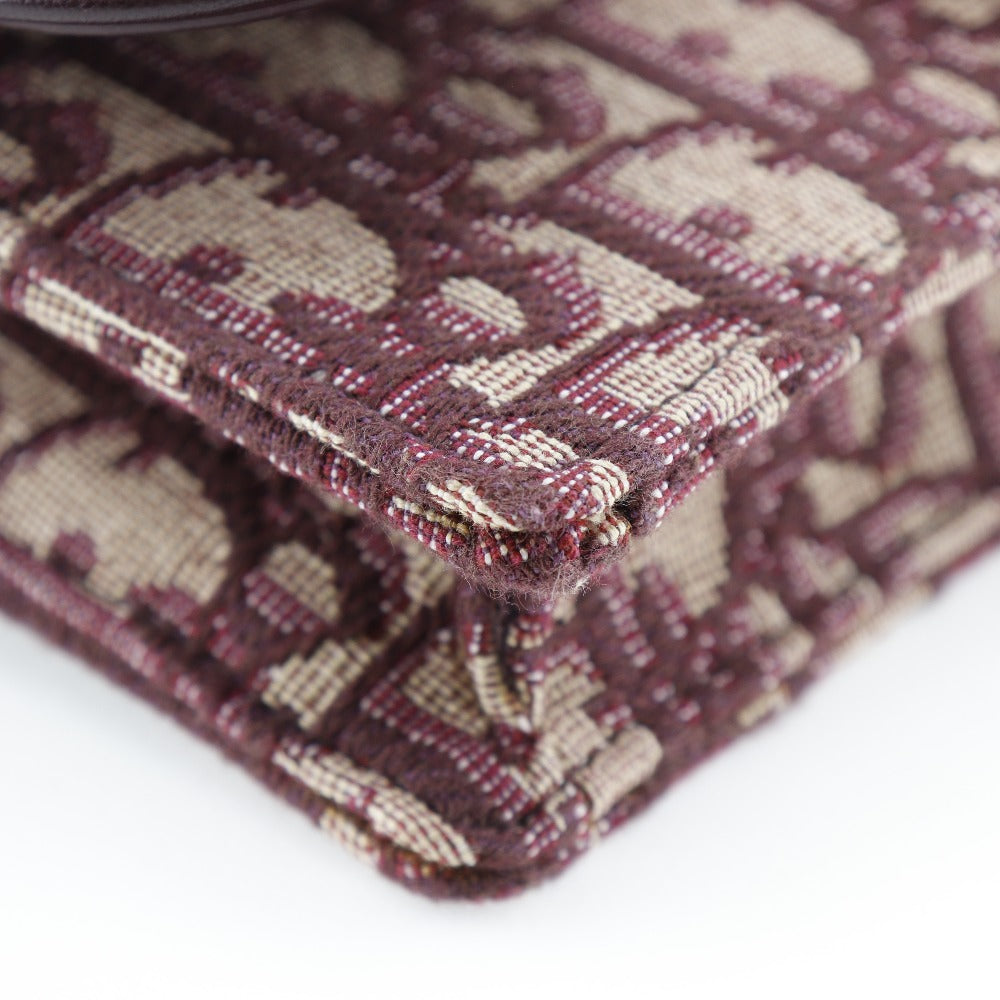 Christian Dior Waist bag canvas Bordeaux 2-way clutch Trotter saddle Women Used Authentic