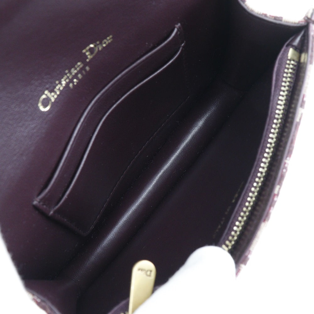 Christian Dior Waist bag canvas Bordeaux 2-way clutch Trotter saddle Women Used Authentic