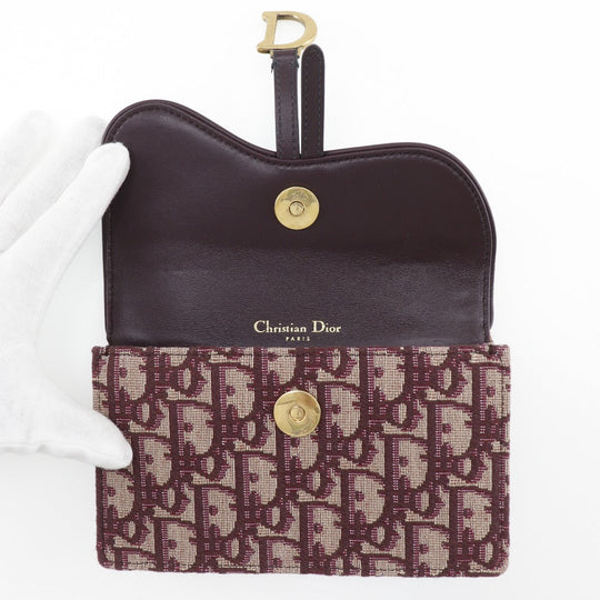 Christian Dior Waist bag canvas Bordeaux 2-way clutch Trotter saddle Women Used Authentic