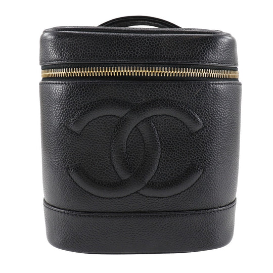 CHANEL Handbag Caviar skin black Handbag COCO Mark Vanity Women Used Authentic