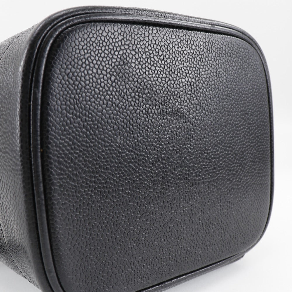 CHANEL Handbag Caviar skin black Handbag COCO Mark Vanity Women Used Authentic