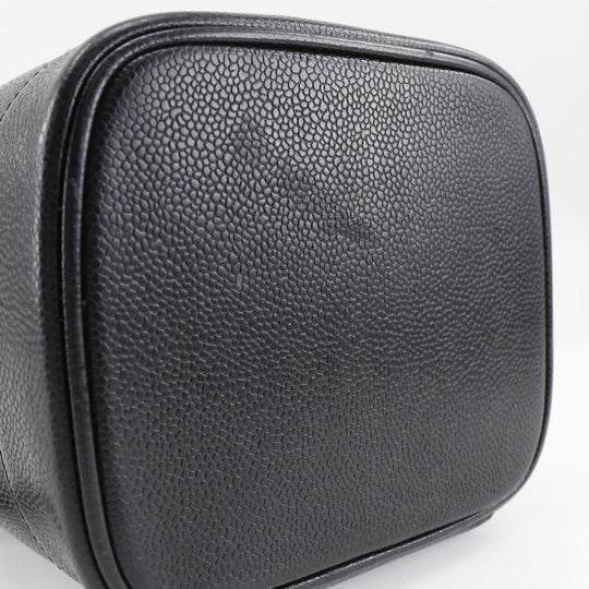 CHANEL Handbag Caviar skin black Handbag COCO Mark Vanity Women Used Authentic