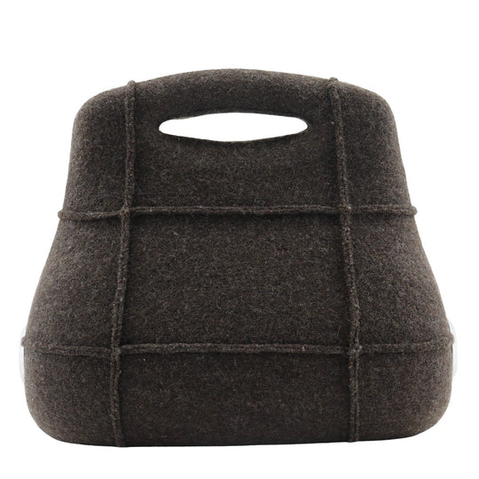 CHANEL Handbag wool Brown Hip bag Women Used Authentic