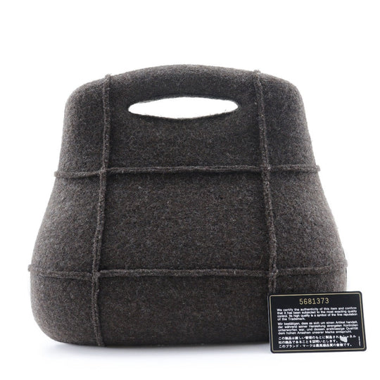 CHANEL Handbag wool Brown Hip bag Women Used Authentic