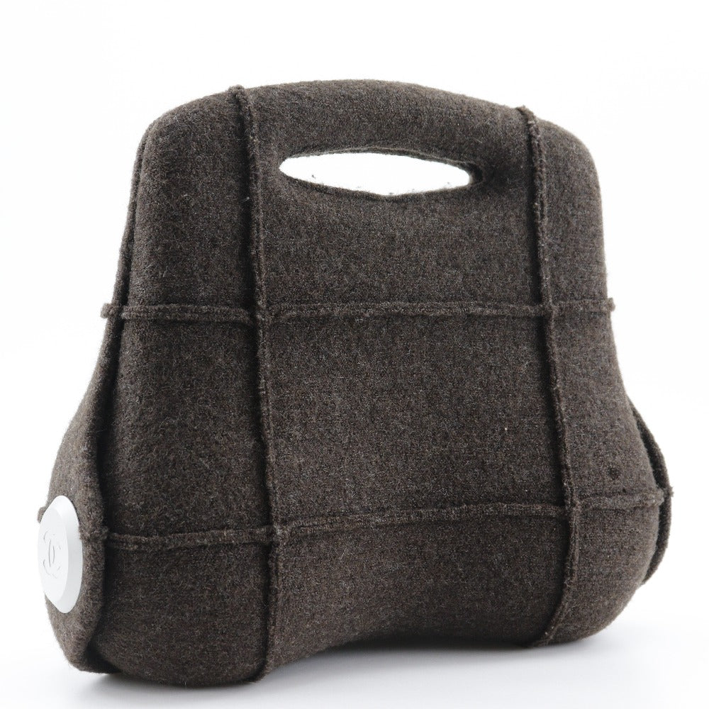 CHANEL Handbag wool Brown Hip bag Women Used Authentic