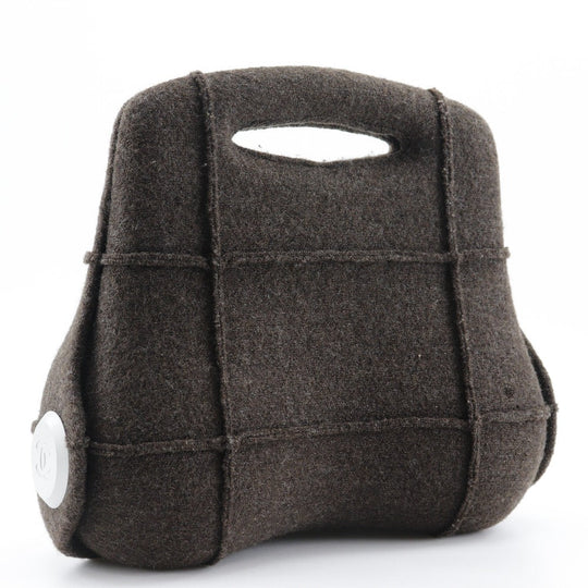 CHANEL Handbag wool Brown Hip bag Women Used Authentic