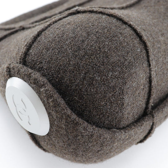 CHANEL Handbag wool Brown Hip bag Women Used Authentic