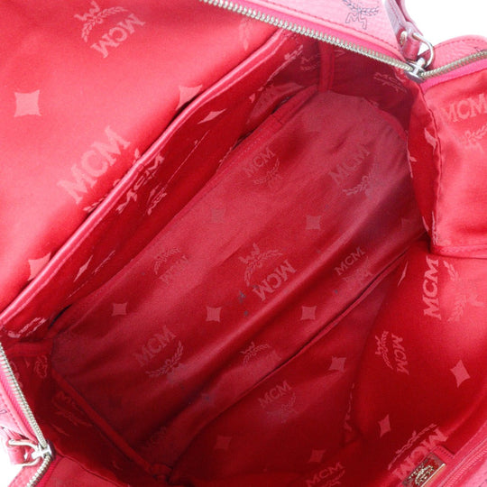 MCM Backpack MWK1 SVE02 PVC pink Studs Logogram Women Used Authentic