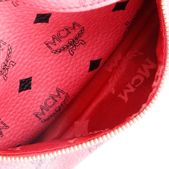 MCM Backpack MWK1 SVE02 PVC pink Studs Logogram Women Used Authentic