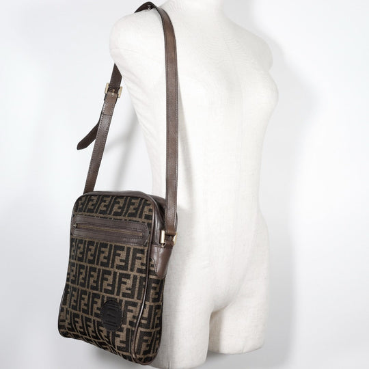 FENDI Shoulder Bag canvas Brown Zucca Women(Unisex) Used Authentic