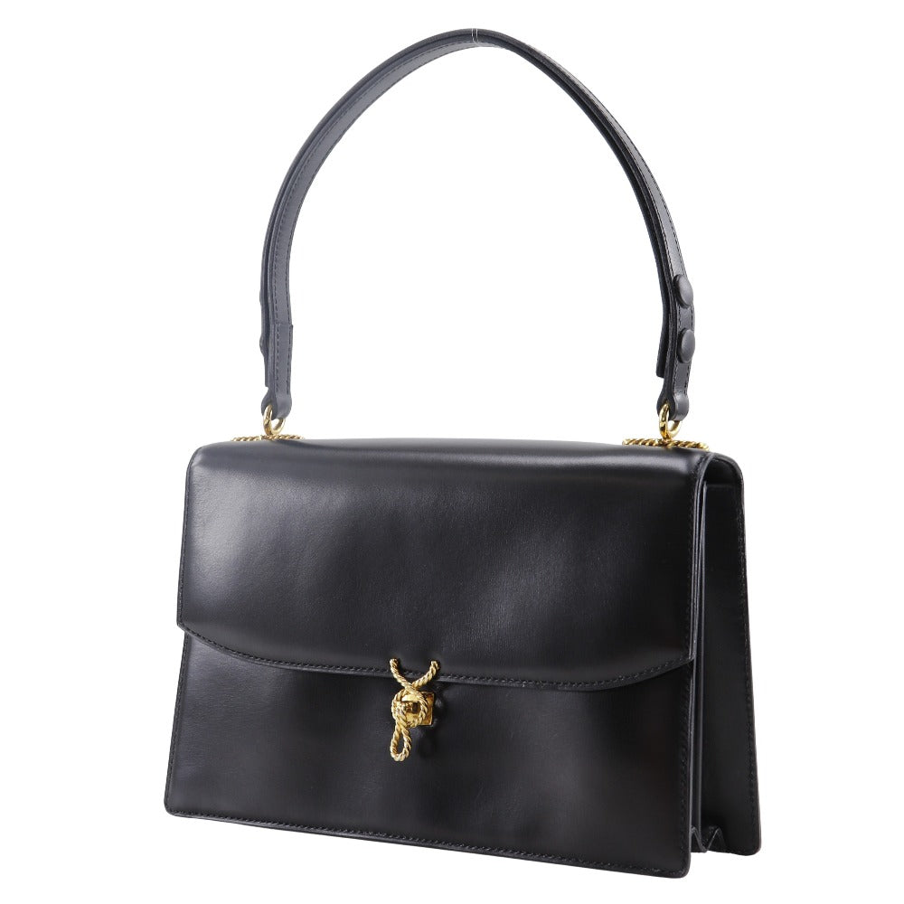 MORABITO Shoulder Bag Calfskin black one belt Women Used Authentic