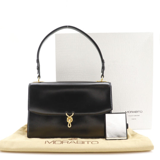 MORABITO Shoulder Bag Calfskin black one belt Women Used Authentic