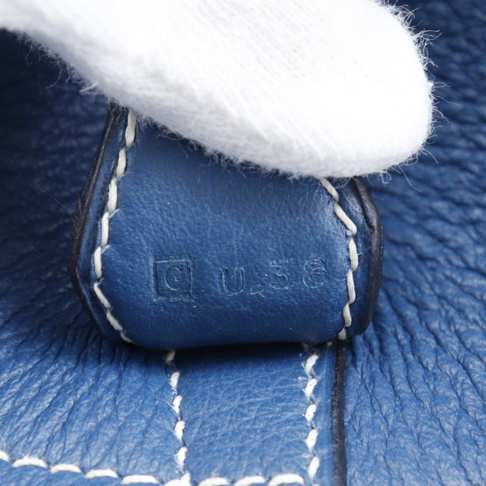 HERMES Handbag G Engraving Taurillon Clemence Blue Bored 37 Women Used Authentic