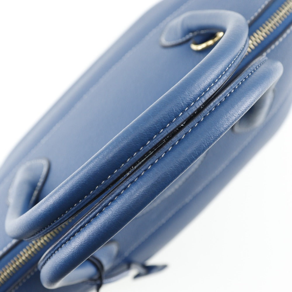 HERMES Handbag G Engraving Taurillon Clemence Blue Bored 37 Women Used Authentic