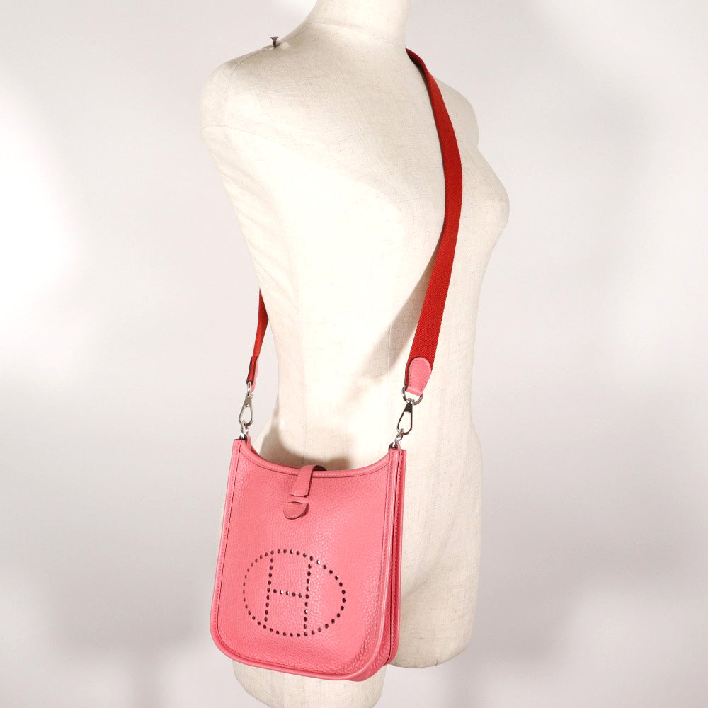 HERMES Shoulder Bag Taurillon Clemence Pink / red Amazone Evelyn TPM