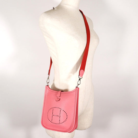 HERMES Shoulder Bag Taurillon Clemence Pink / red Amazone Evelyn TPM