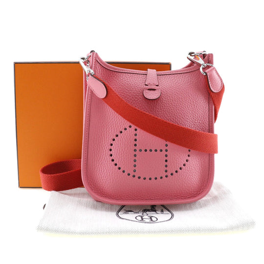 HERMES Shoulder Bag Taurillon Clemence Pink / red Amazone Evelyn TPM