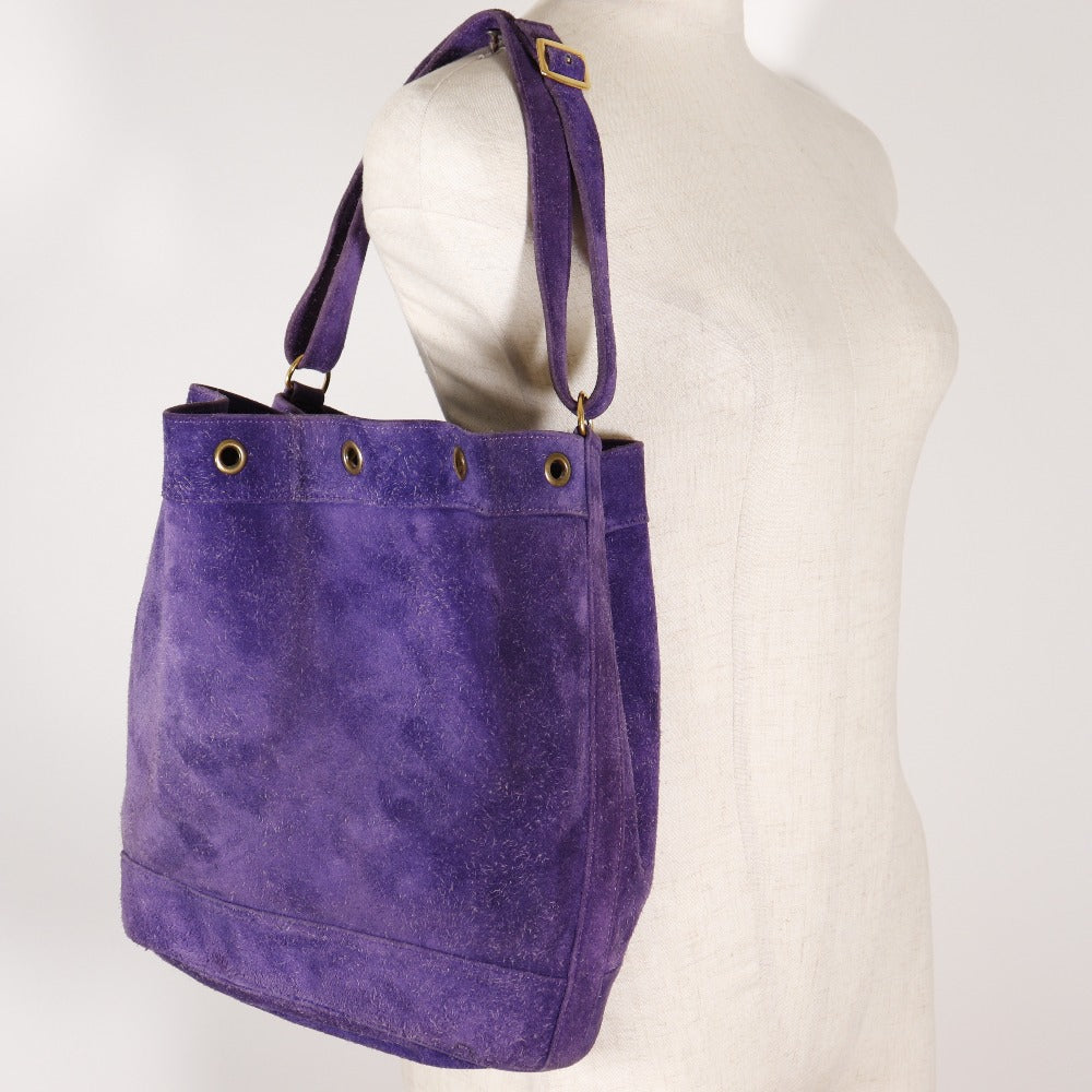 HERMES Shoulder Bag Suede purple Market GM Women Used Authentic