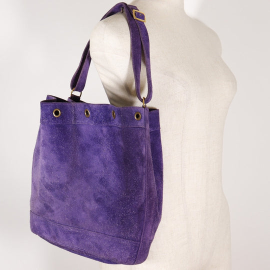 HERMES Shoulder Bag Suede purple Market GM Women Used Authentic