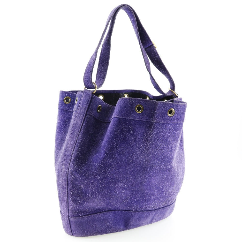 HERMES Shoulder Bag Suede purple Market GM Women Used Authentic