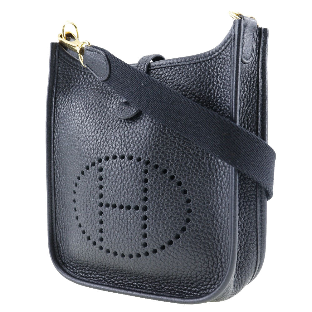 HERMES Shoulder Bag Taurillon Clemence Black/Gold Metal Amazone Evelyn TPM Women Used Authentic