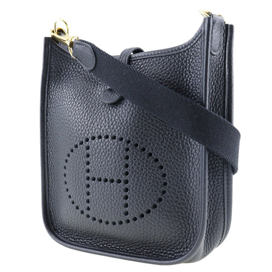 HERMES Shoulder Bag Taurillon Clemence Black/Gold Metal Amazone Evelyn TPM Women Used Authentic