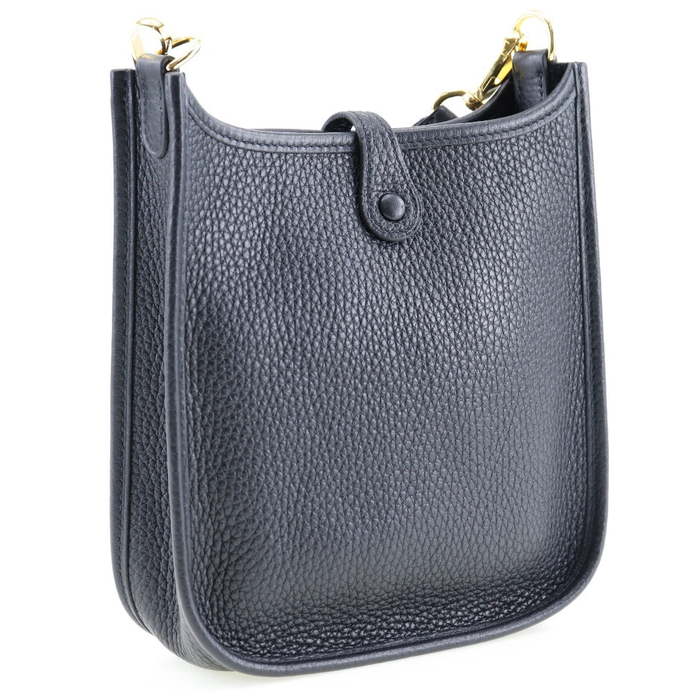 HERMES Shoulder Bag Taurillon Clemence Black/Gold Metal Amazone Evelyn TPM Women Used Authentic