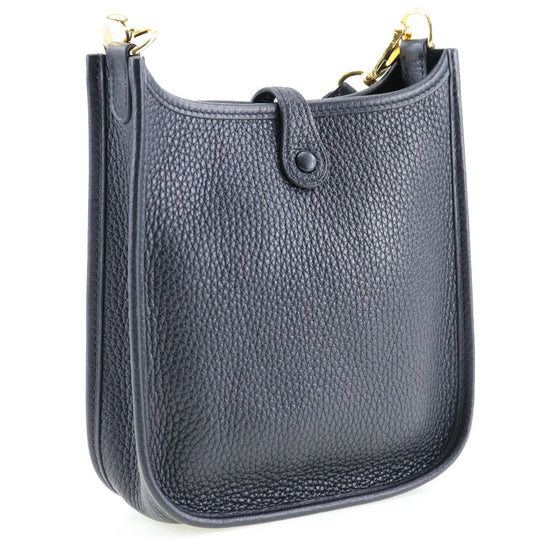 HERMES Shoulder Bag Taurillon Clemence Black/Gold Metal Amazone Evelyn TPM Women Used Authentic