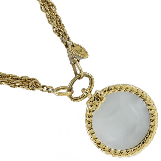CHANEL Necklace Plated Gold gold vintage Double chain Loupe Women Used Authentic
