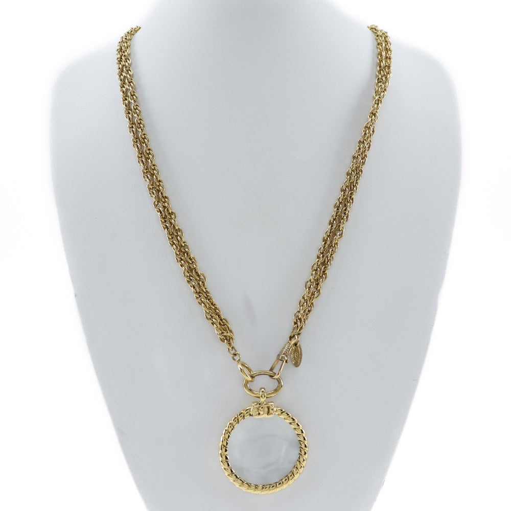 CHANEL Necklace Plated Gold gold vintage Double chain Loupe Women Used Authentic