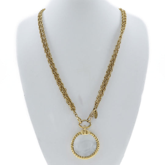 CHANEL Necklace Plated Gold gold vintage Double chain Loupe Women Used Authentic