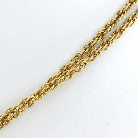 CHANEL Necklace Plated Gold gold vintage Double chain Loupe Women Used Authentic