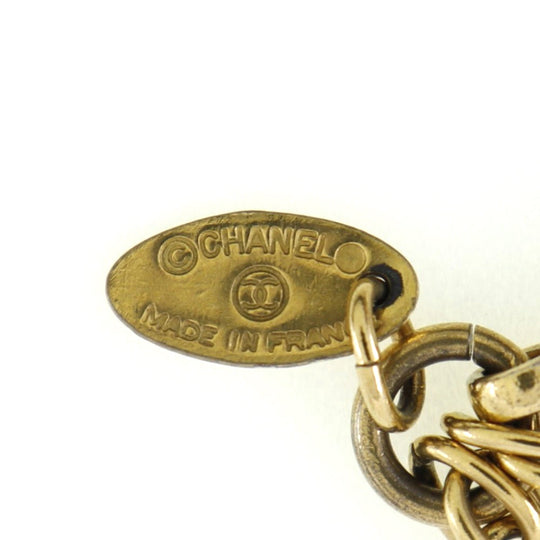 CHANEL Necklace Plated Gold gold vintage Double chain Loupe Women Used Authentic