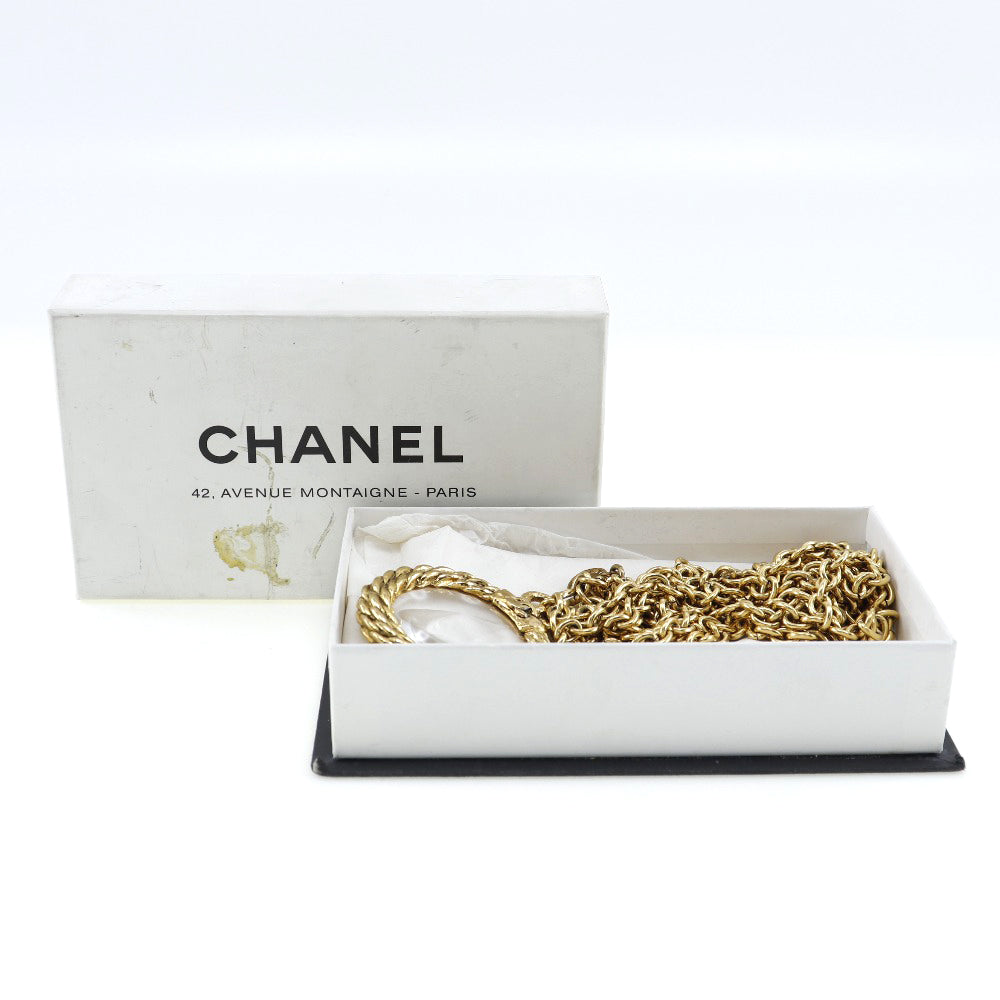 CHANEL Necklace Plated Gold gold vintage Double chain Loupe Women Used Authentic